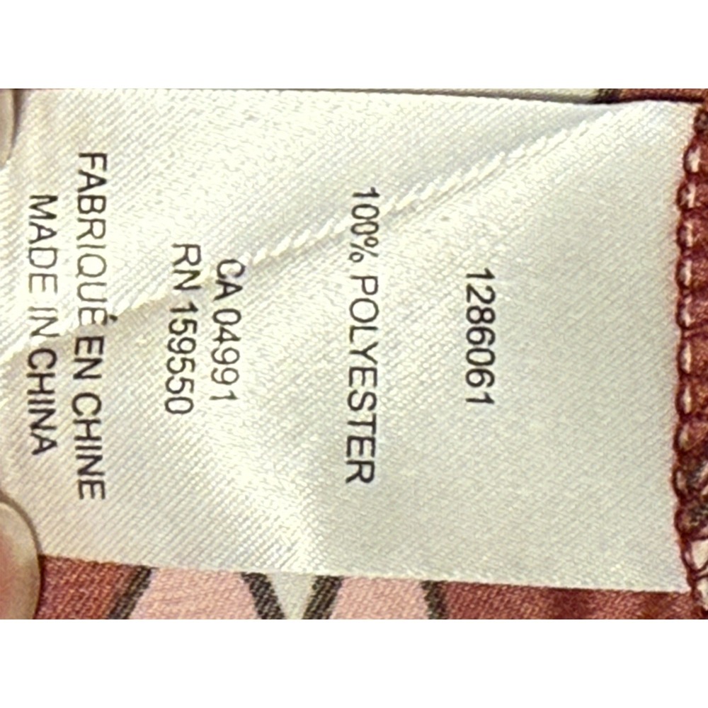 NWT Womens Maison D'Amelie Abstract Print‎ Satin Red Pink White Top Medium - Picture 4 of 4